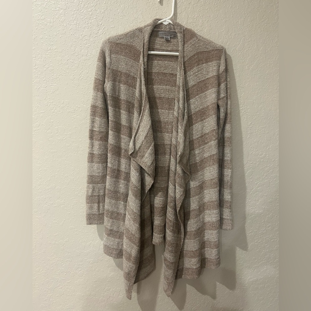 Barefoot Dreams Bamboo Lite Chic Striped Cardigan is Size S/M